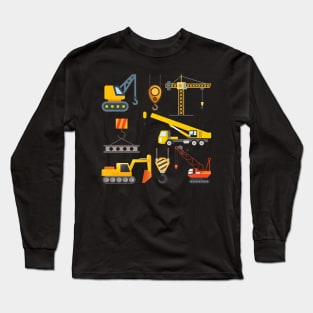 Heavy earth mover construction machines Long Sleeve T-Shirt